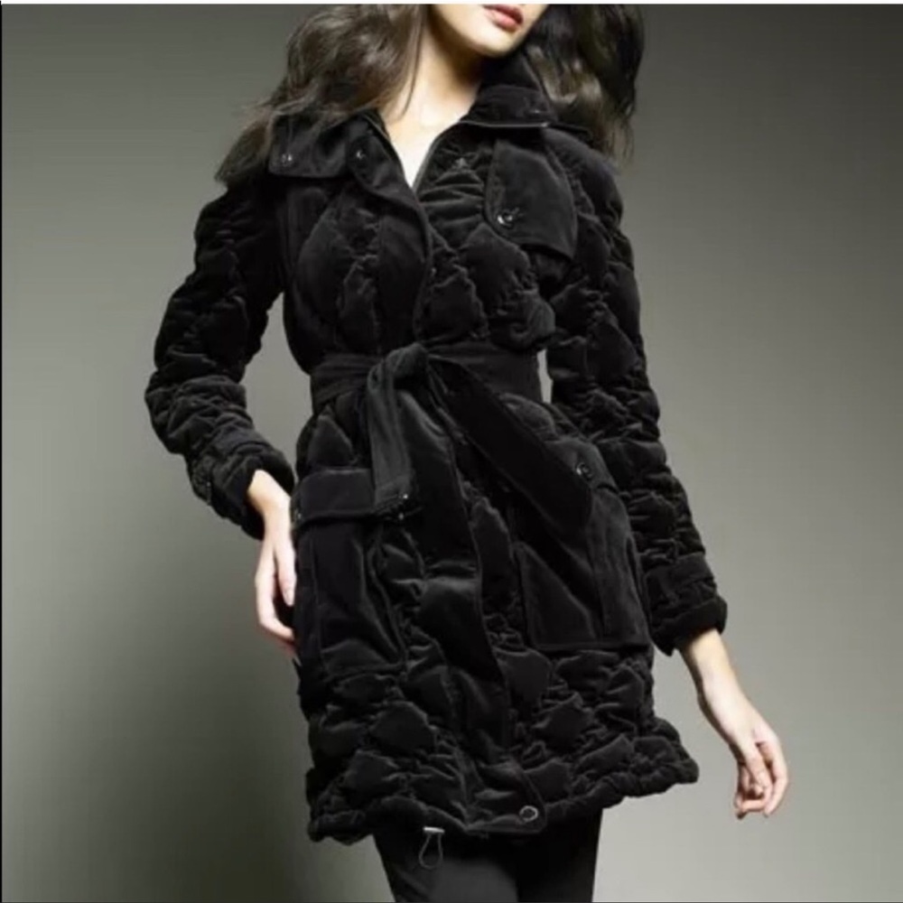 Burberry Velvet quilted trench puffer coat M
